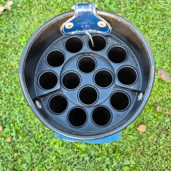 Vintage Knight 14-Way Golf Bag & Strap, Canvas w/ Leather Trim - Navy Blue - Picture 7 of 10